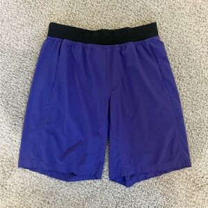 lululemon athletica Men's Black and Purple Athletic Shorts